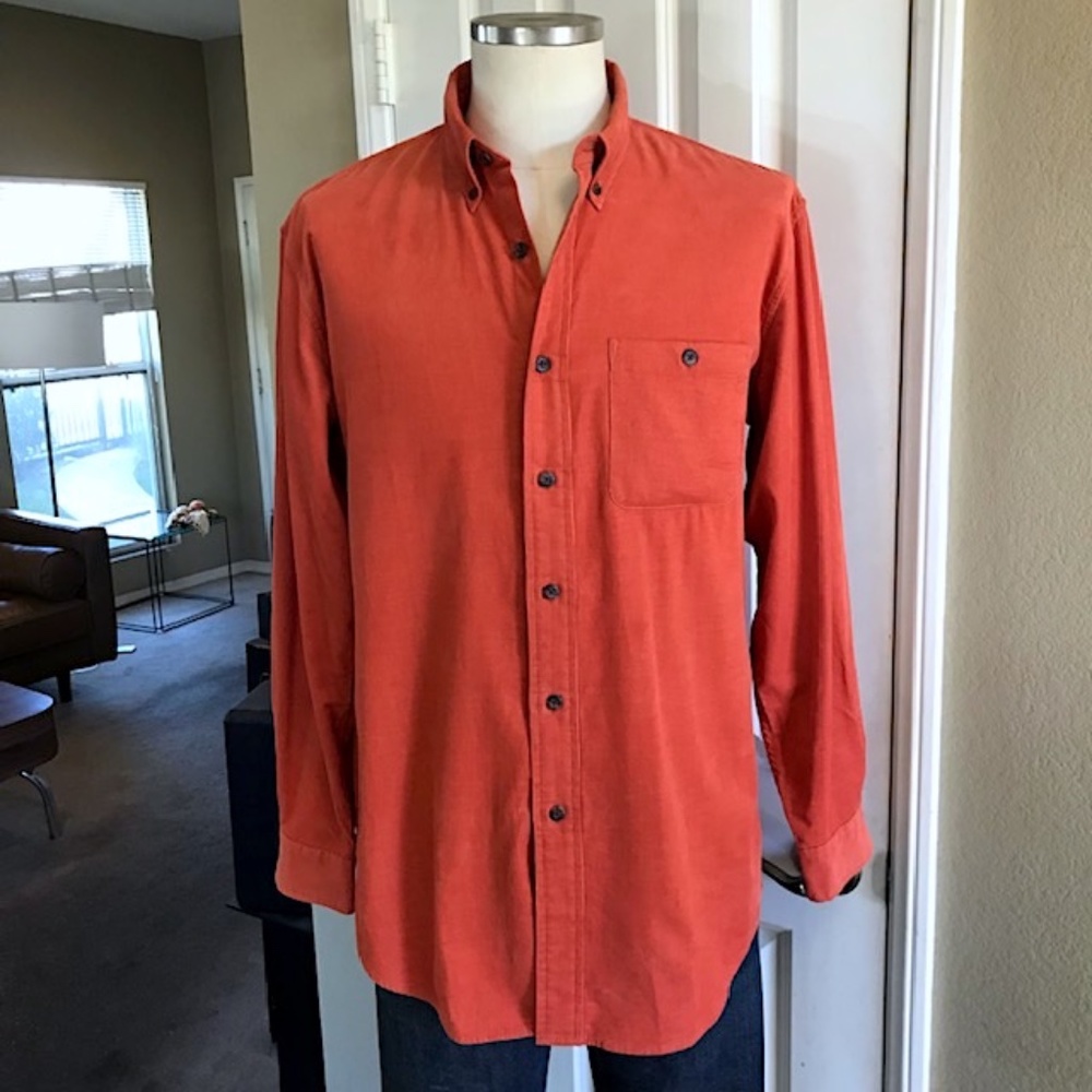 Pendleton "Wayne" Deep Orange Corduroy Button-Up … - image 5